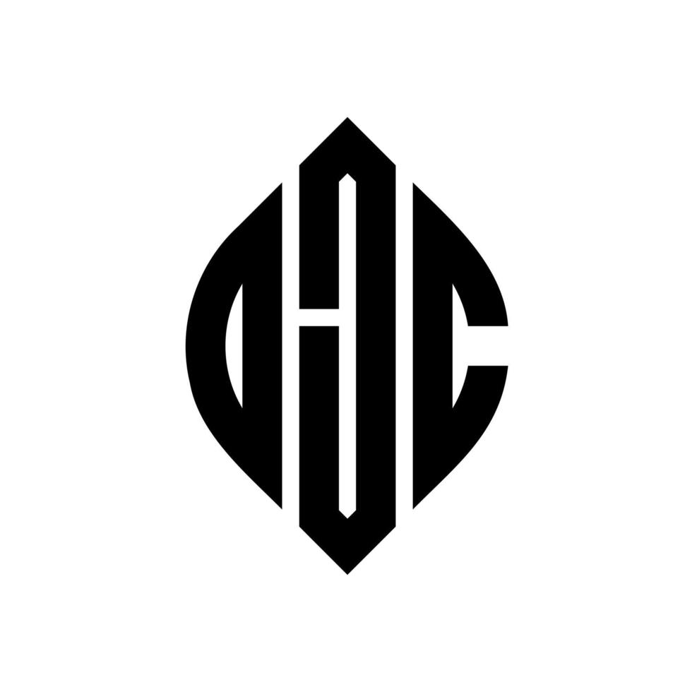 djc cirkel letter logo ontwerp met cirkel en ellipsvorm. djc ellipsletters met typografische stijl. de drie initialen vormen een cirkellogo. djc cirkel embleem abstracte monogram brief mark vector. vector