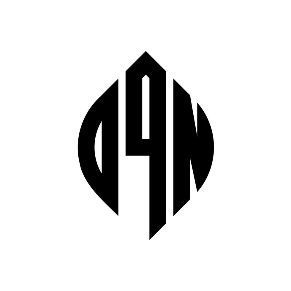 dqn cirkel letter logo ontwerp met cirkel en ellipsvorm. dqn ellipsletters met typografische stijl. de drie initialen vormen een cirkellogo. dqn cirkel embleem abstracte monogram brief mark vector. vector