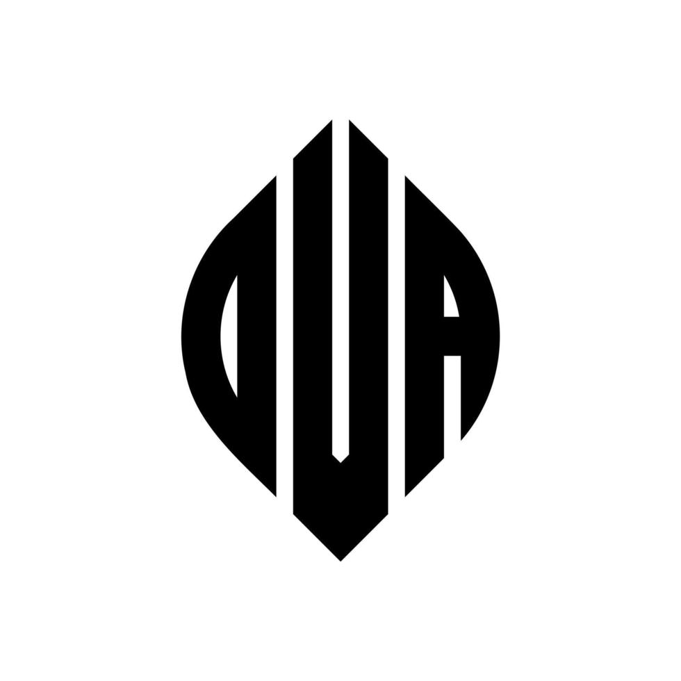 dva cirkel letter logo ontwerp met cirkel en ellipsvorm. dva-ellipsletters met typografische stijl. de drie initialen vormen een cirkellogo. dva cirkel embleem abstracte monogram brief mark vector. vector