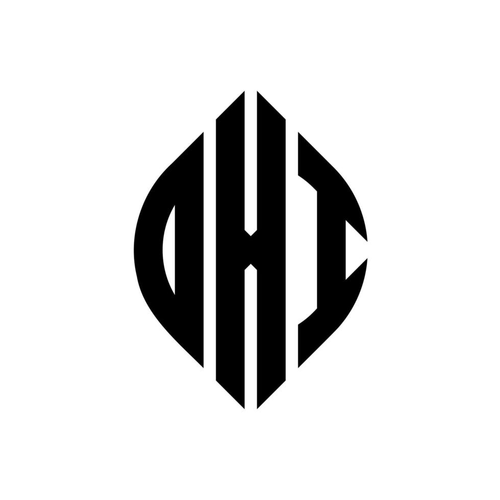 dxi cirkel letter logo ontwerp met cirkel en ellipsvorm. dxi ellipsletters met typografische stijl. de drie initialen vormen een cirkellogo. dxi cirkel embleem abstracte monogram brief mark vector. vector