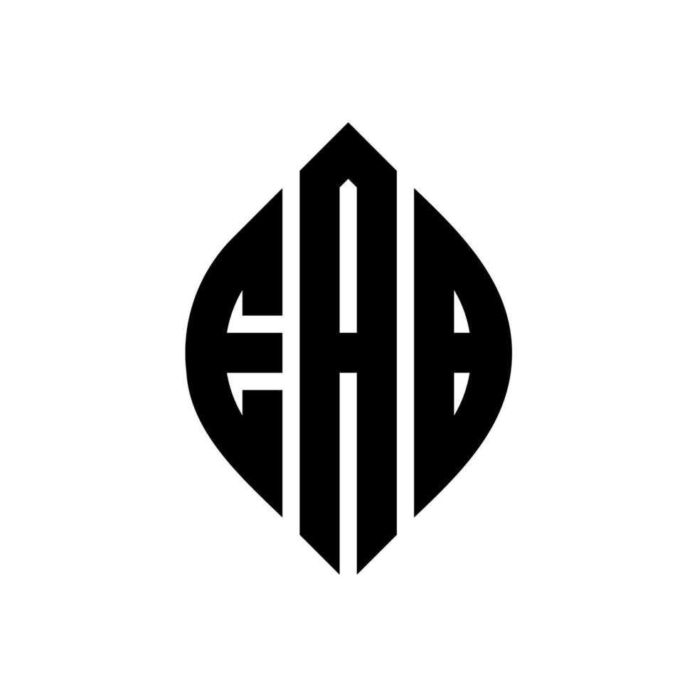 eab cirkel letter logo-ontwerp met cirkel en ellipsvorm. eab ellipsletters met typografische stijl. de drie initialen vormen een cirkellogo. eab cirkel embleem abstracte monogram brief mark vector. vector