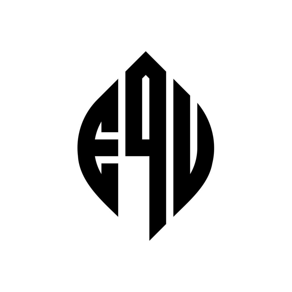 equ cirkel letter logo-ontwerp met cirkel en ellipsvorm. equ ellips letters met typografische stijl. de drie initialen vormen een cirkellogo. equ cirkel embleem abstracte monogram brief mark vector. vector