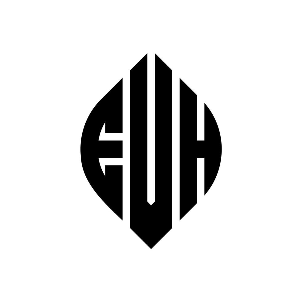 evh cirkel letter logo-ontwerp met cirkel en ellipsvorm. evh ellipsletters met typografische stijl. de drie initialen vormen een cirkellogo. evh cirkel embleem abstracte monogram brief mark vector. vector