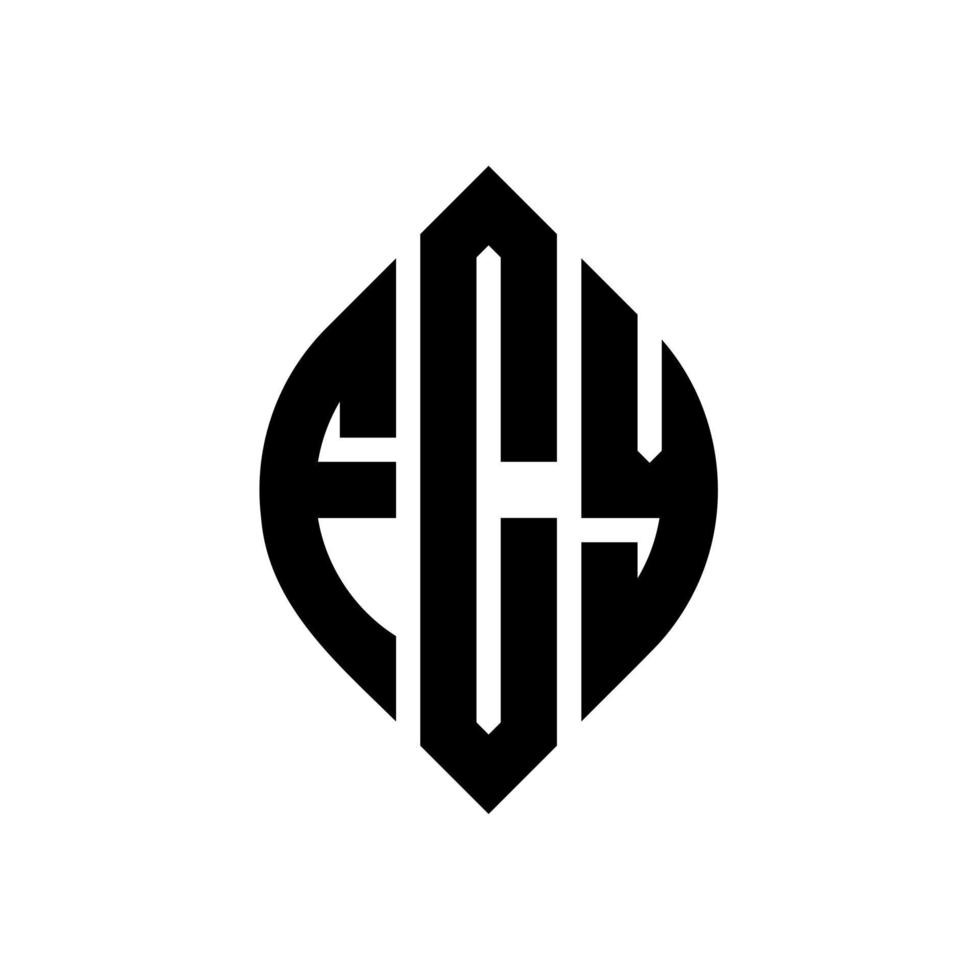 fcy cirkel letter logo-ontwerp met cirkel en ellipsvorm. fcy ellipsletters met typografische stijl. de drie initialen vormen een cirkellogo. fcy cirkel embleem abstracte monogram brief mark vector. vector