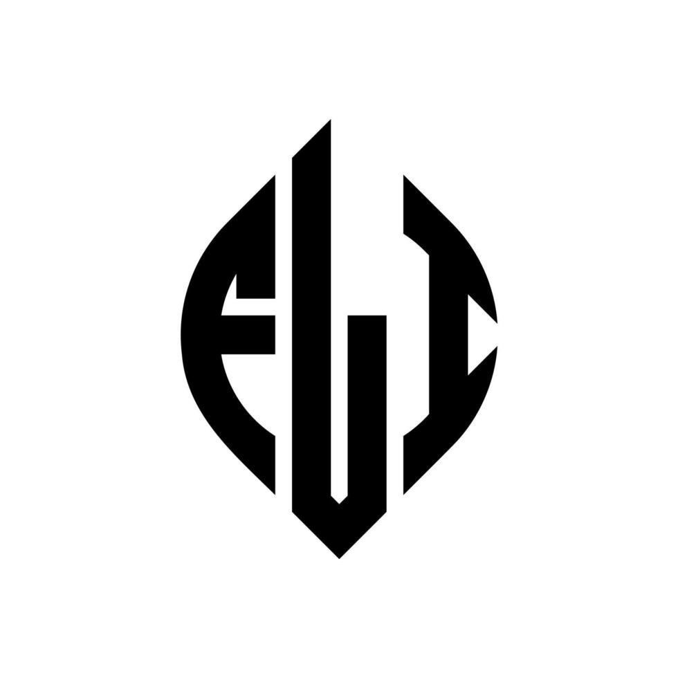 fli cirkel letter logo-ontwerp met cirkel en ellipsvorm. fli-ellipsletters met typografische stijl. de drie initialen vormen een cirkellogo. fli cirkel embleem abstracte monogram brief mark vector. vector