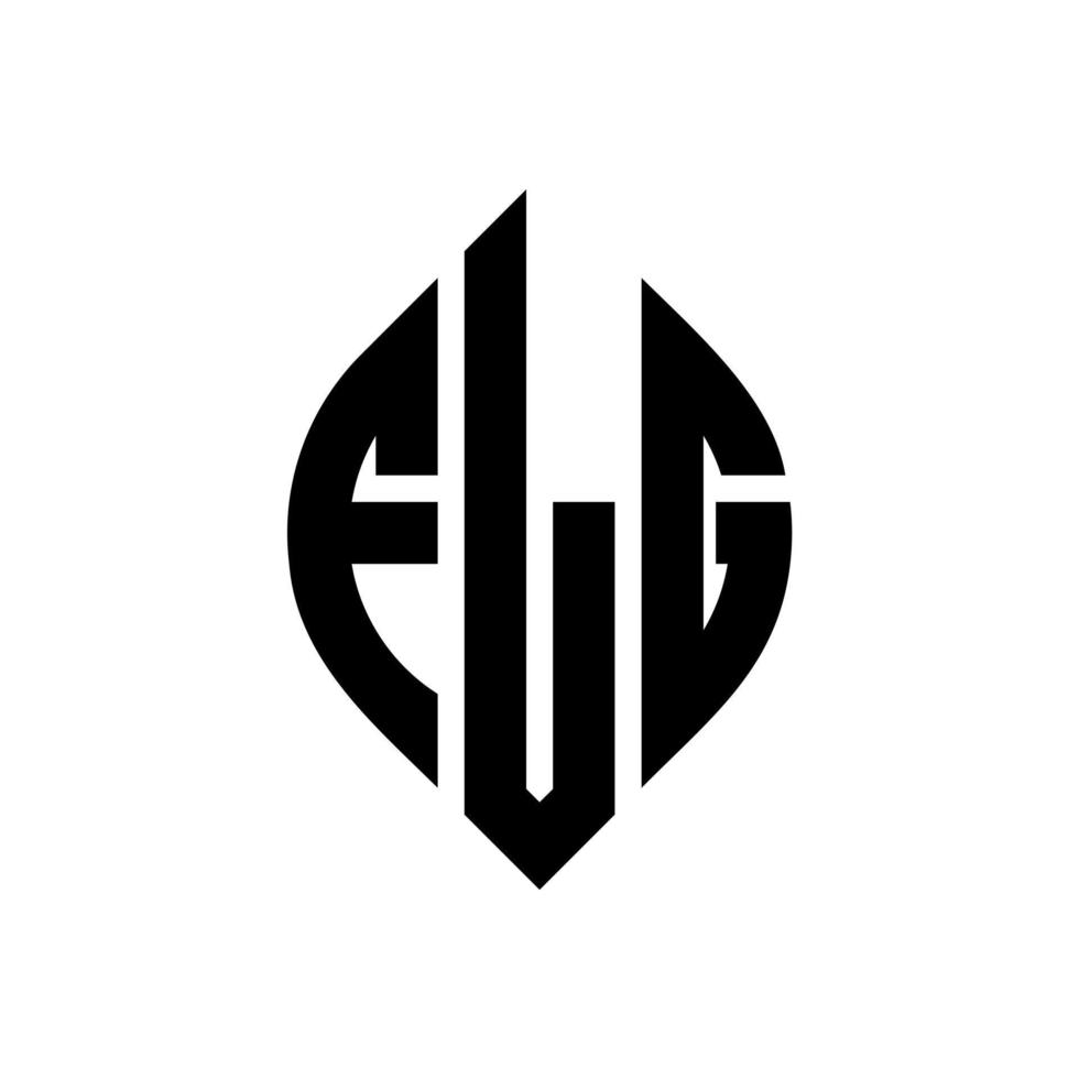 flg cirkel letter logo-ontwerp met cirkel en ellipsvorm. flg ellipsletters met typografische stijl. de drie initialen vormen een cirkellogo. flg cirkel embleem abstracte monogram brief mark vector. vector