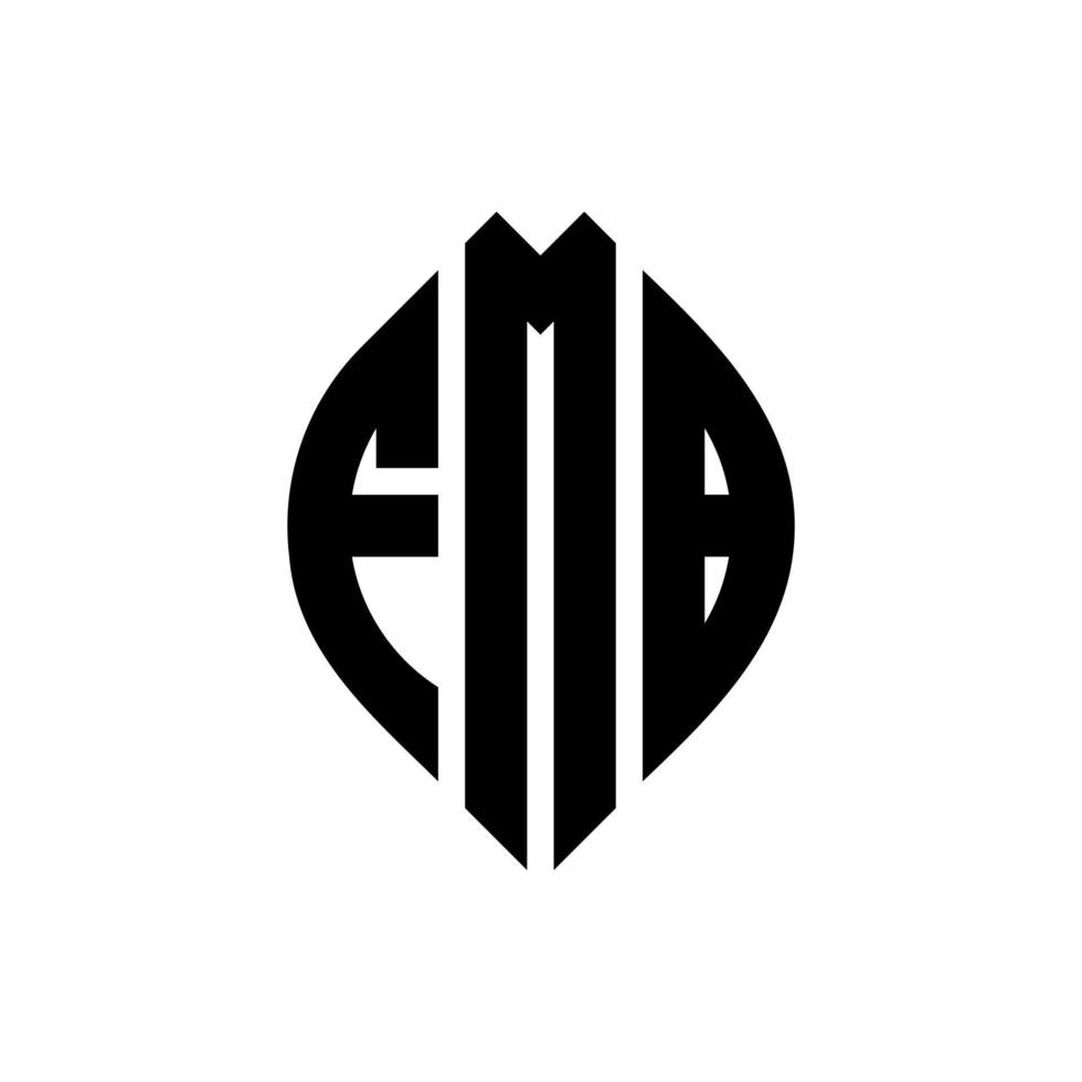 fmb cirkel letter logo-ontwerp met cirkel en ellipsvorm. fmb-ellipsletters met typografische stijl. de drie initialen vormen een cirkellogo. fmb cirkel embleem abstracte monogram brief mark vector. vector