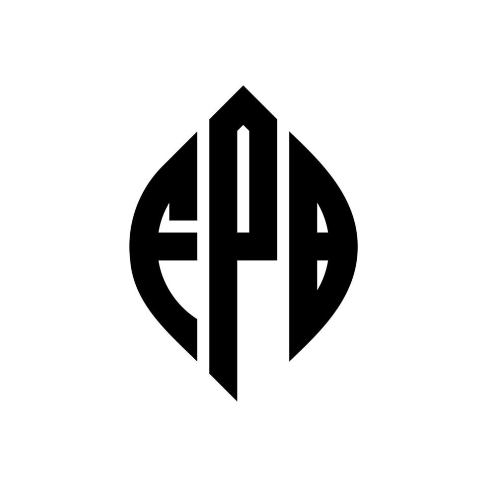 fpb cirkel letter logo-ontwerp met cirkel en ellipsvorm. fpb ellipsletters met typografische stijl. de drie initialen vormen een cirkellogo. fpb cirkel embleem abstracte monogram brief mark vector. vector