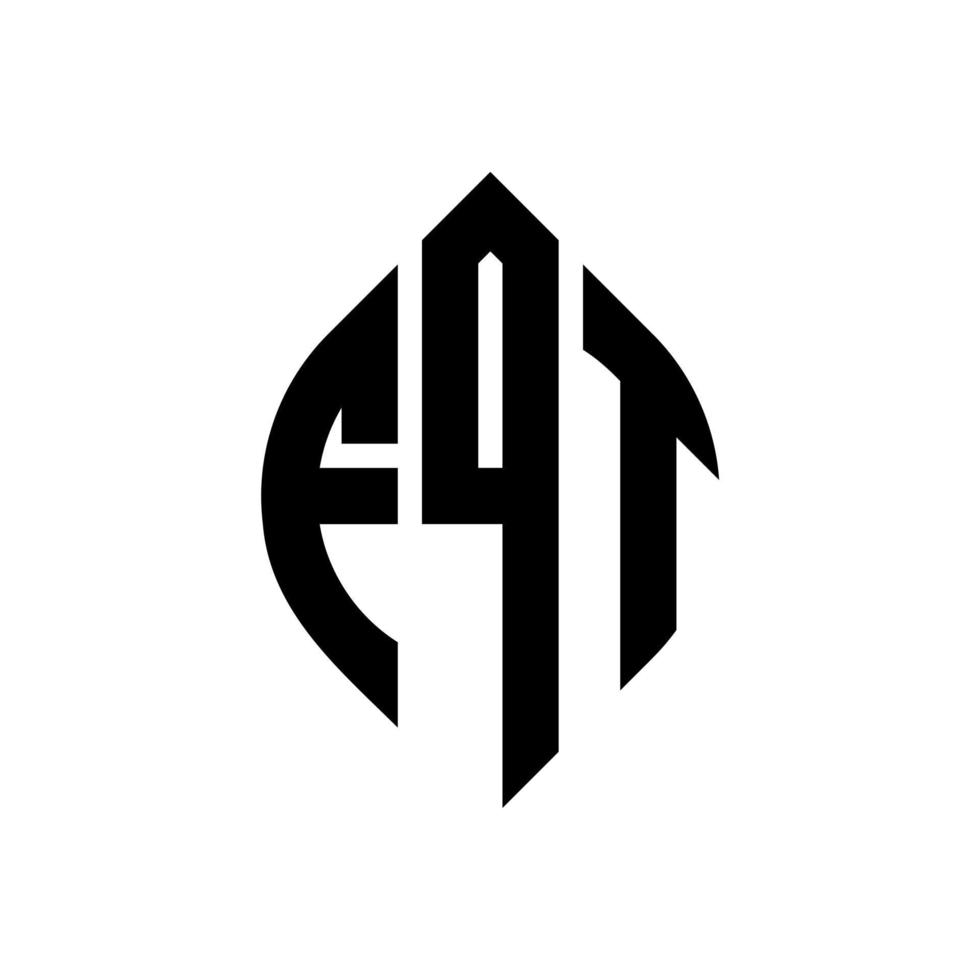 fqt cirkel letter logo-ontwerp met cirkel en ellipsvorm. fqt ellipsletters met typografische stijl. de drie initialen vormen een cirkellogo. fqt cirkel embleem abstracte monogram brief mark vector. vector