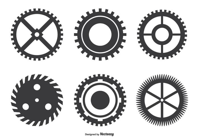 Geassorteerde tandwielvorm set vector