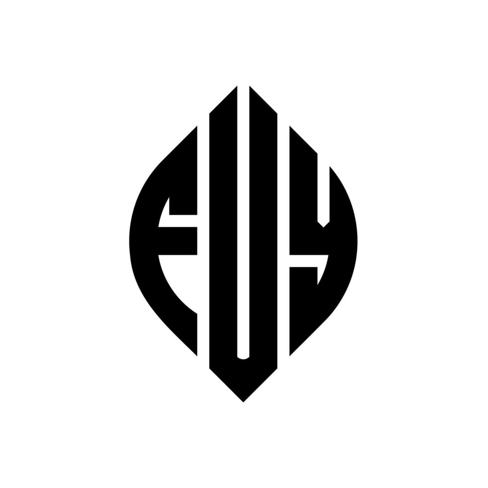 fuy cirkel letter logo ontwerp met cirkel en ellipsvorm. fuy ellipsletters met typografische stijl. de drie initialen vormen een cirkellogo. fuy cirkel embleem abstracte monogram brief mark vector. vector