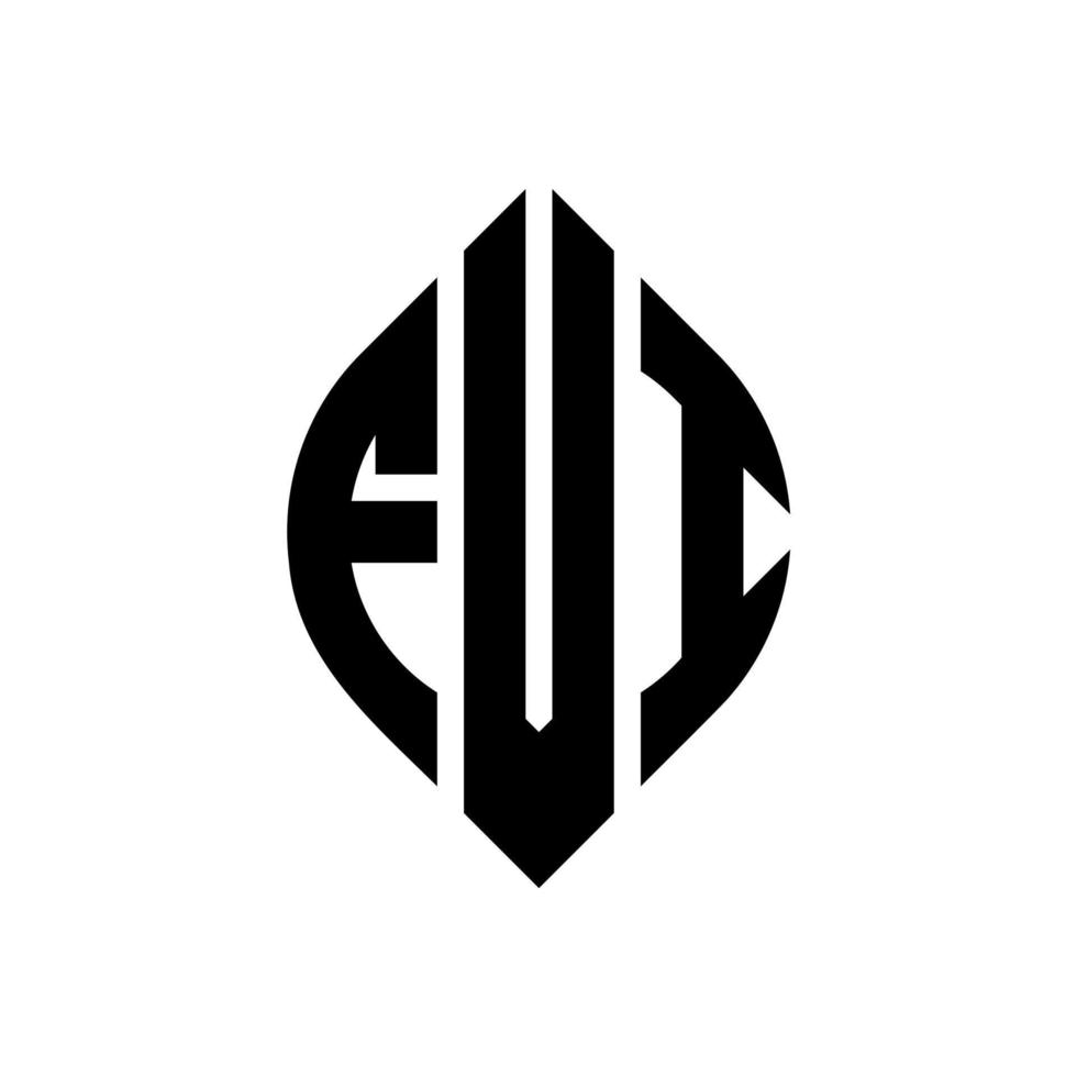 fvi cirkel letter logo-ontwerp met cirkel en ellipsvorm. fvi ellipsletters met typografische stijl. de drie initialen vormen een cirkellogo. fvi cirkel embleem abstracte monogram brief mark vector. vector