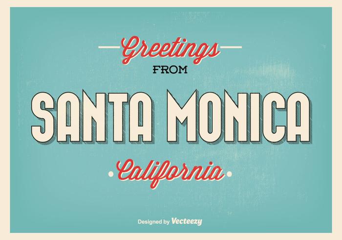 Retro Style Santa Monica Greeting Illustratie vector