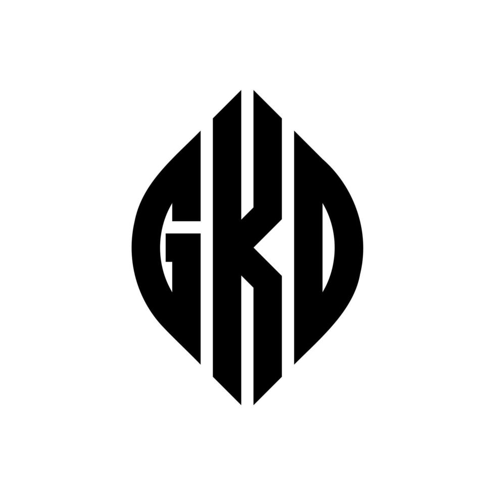 gkd cirkel letter logo ontwerp met cirkel en ellipsvorm. gkd ellipsletters met typografische stijl. de drie initialen vormen een cirkellogo. gkd cirkel embleem abstracte monogram brief mark vector. vector