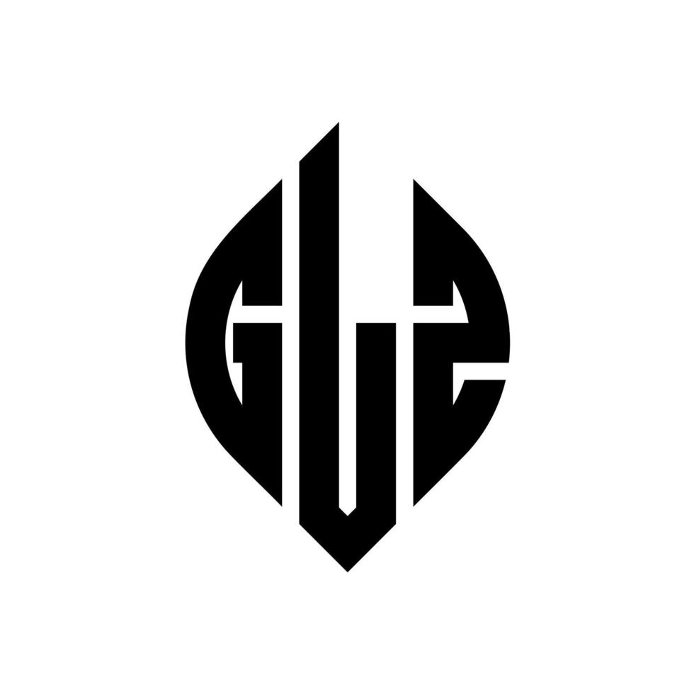 glz cirkel letter logo ontwerp met cirkel en ellipsvorm. glz ellipsletters met typografische stijl. de drie initialen vormen een cirkellogo. glz cirkel embleem abstracte monogram brief mark vector. vector