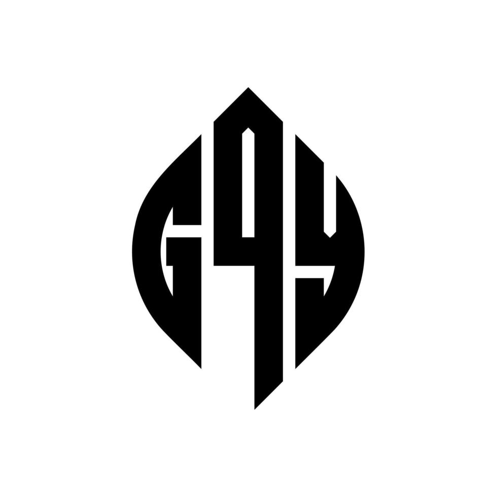 gqy cirkel letter logo-ontwerp met cirkel en ellipsvorm. gqy ellipsletters met typografische stijl. de drie initialen vormen een cirkellogo. gqy cirkel embleem abstracte monogram brief mark vector. vector