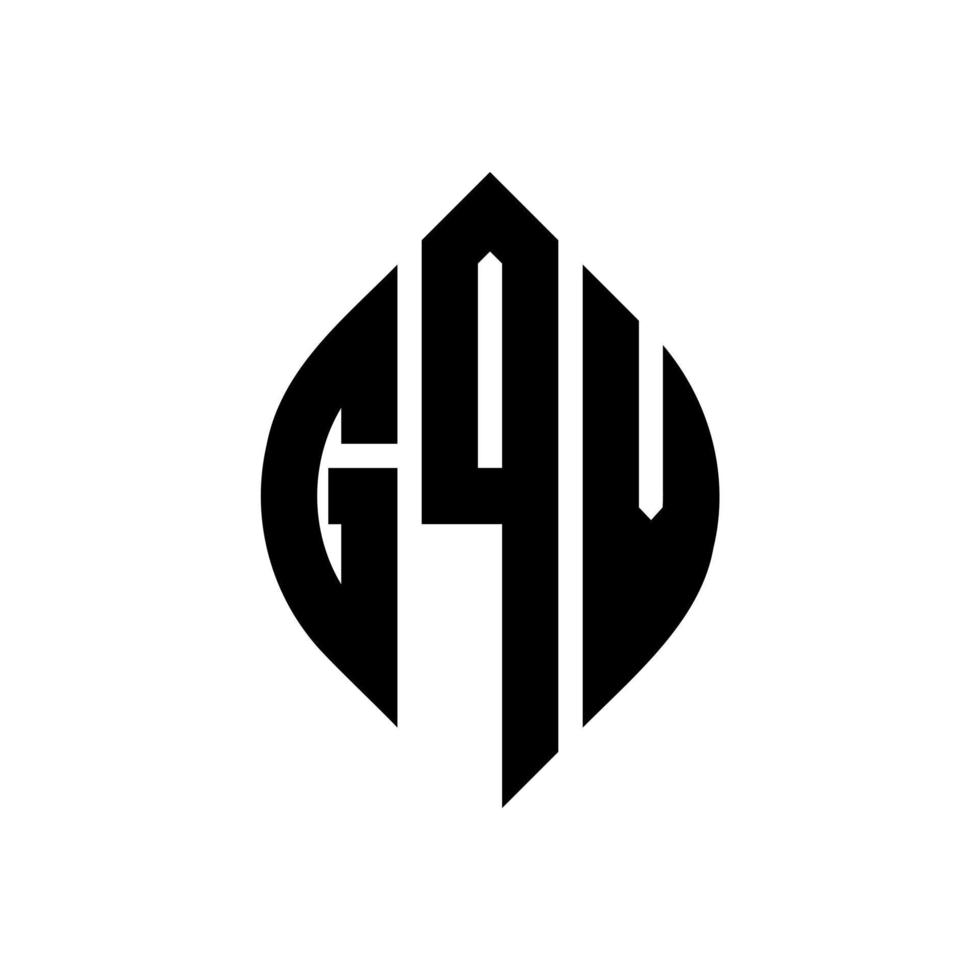 gqv cirkel letter logo-ontwerp met cirkel en ellipsvorm. gqv ellipsletters met typografische stijl. de drie initialen vormen een cirkellogo. gqv cirkel embleem abstracte monogram brief mark vector. vector