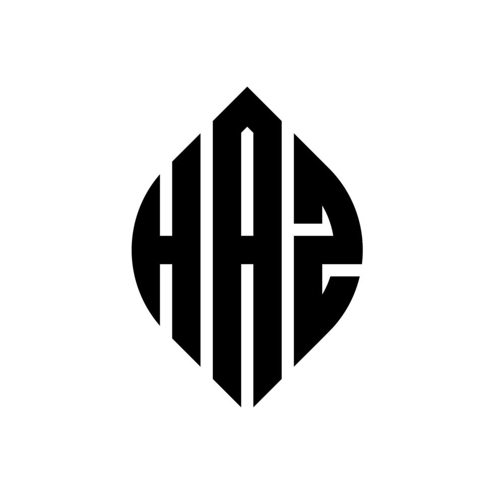 haz cirkel letter logo ontwerp met cirkel en ellipsvorm. haz ellips letters met typografische stijl. de drie initialen vormen een cirkellogo. haz cirkel embleem abstracte monogram brief mark vector. vector