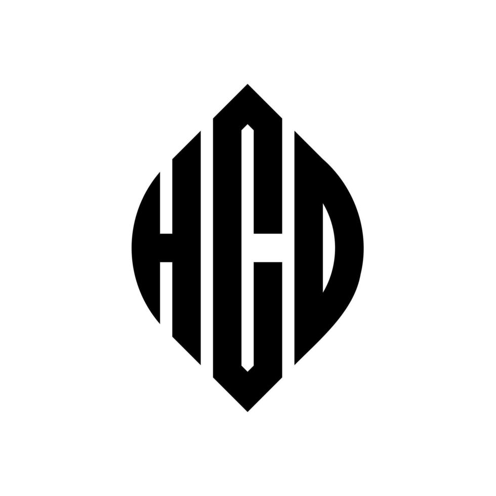 hcd cirkel letter logo ontwerp met cirkel en ellipsvorm. hcd-ellipsletters met typografische stijl. de drie initialen vormen een cirkellogo. hcd cirkel embleem abstracte monogram brief mark vector. vector