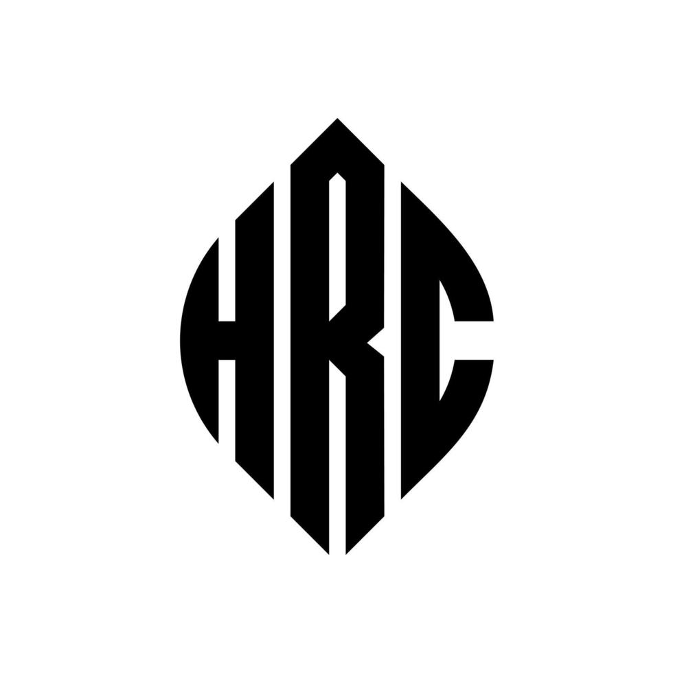 hrc cirkel letter logo-ontwerp met cirkel en ellipsvorm. hrc ellipsletters met typografische stijl. de drie initialen vormen een cirkellogo. hrc cirkel embleem abstracte monogram brief mark vector. vector