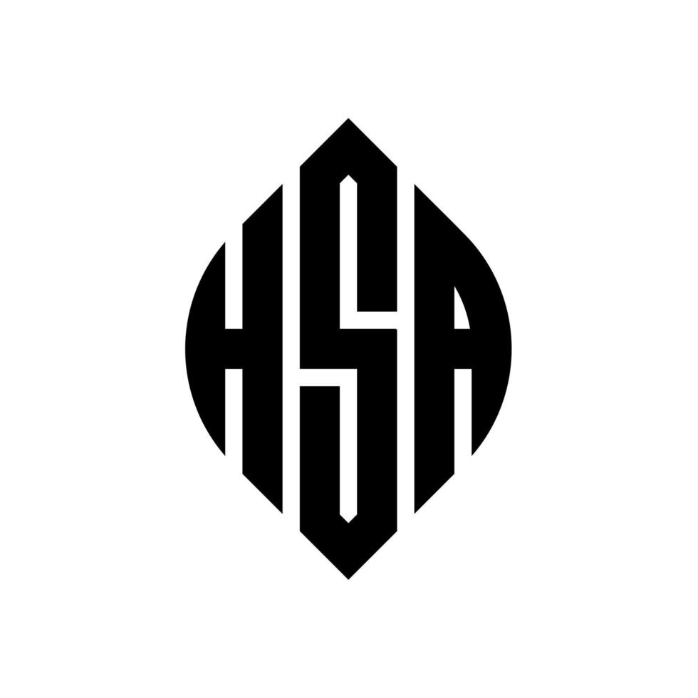 hsa cirkel letter logo ontwerp met cirkel en ellipsvorm. hsa-ellipsletters met typografische stijl. de drie initialen vormen een cirkellogo. hsa cirkel embleem abstracte monogram brief mark vector. vector