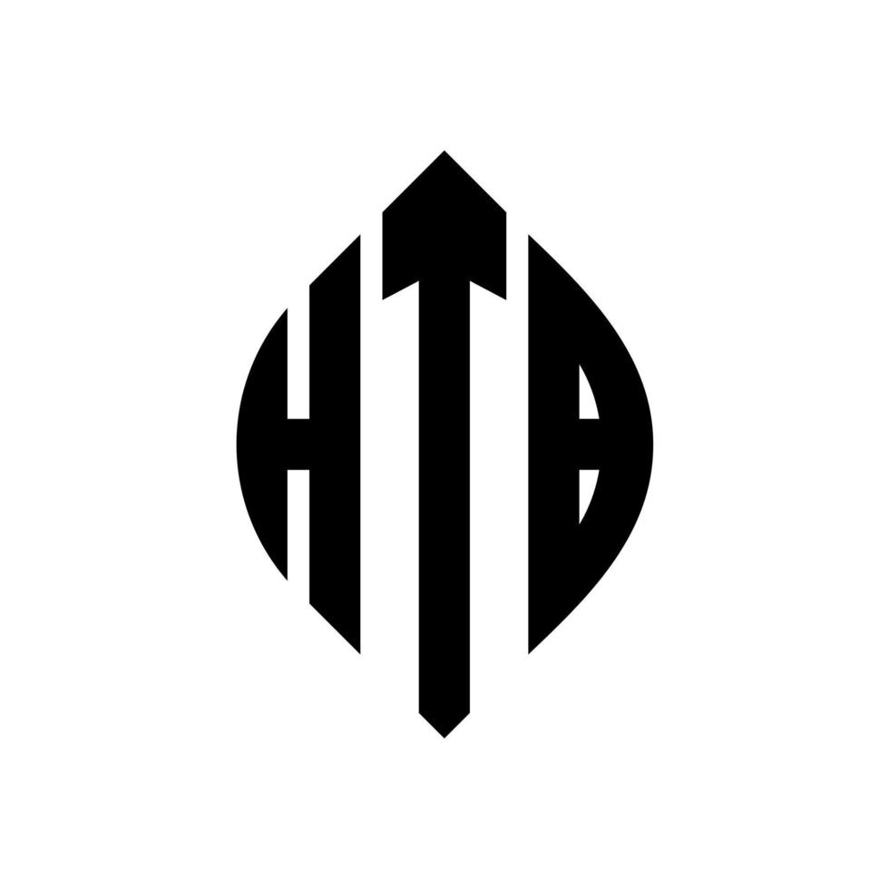 htb cirkel letter logo ontwerp met cirkel en ellipsvorm. htb-ellipsletters met typografische stijl. de drie initialen vormen een cirkellogo. htb cirkel embleem abstracte monogram brief mark vector. vector