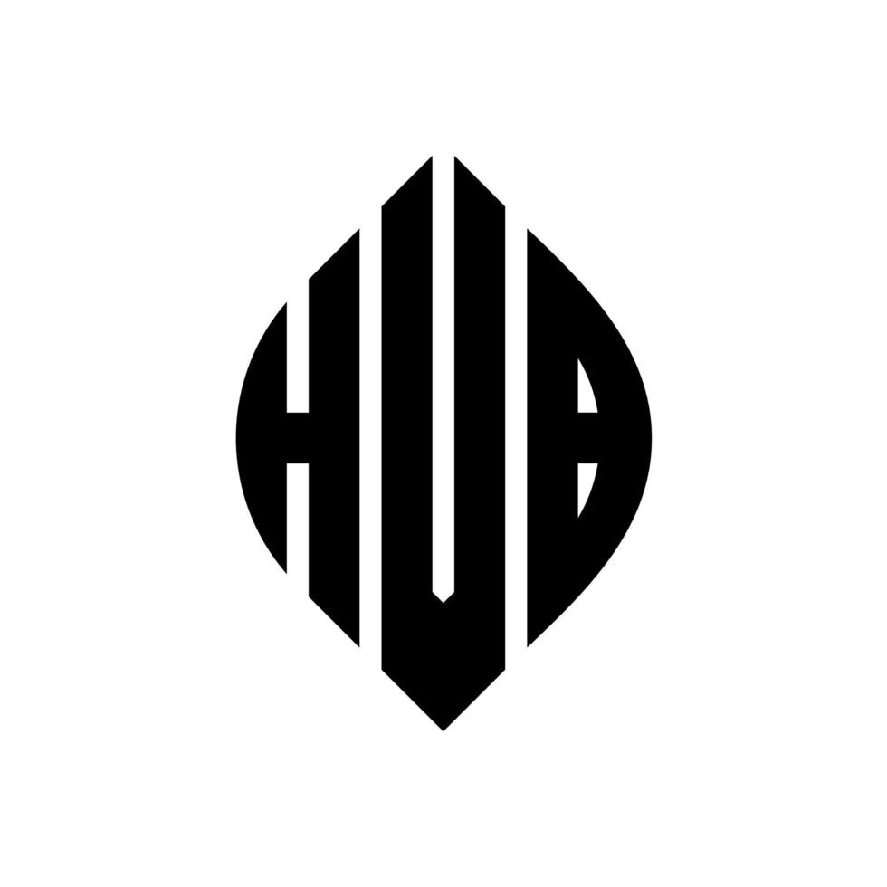 hvb cirkel letter logo ontwerp met cirkel en ellipsvorm. hvb ellipsletters met typografische stijl. de drie initialen vormen een cirkellogo. hvb cirkel embleem abstracte monogram brief mark vector. vector