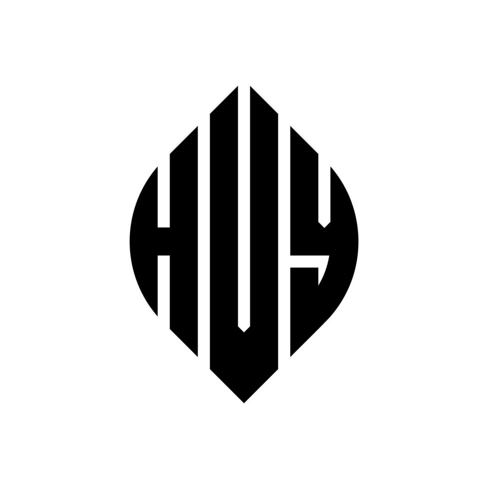 hvy cirkel letter logo ontwerp met cirkel en ellipsvorm. hvy ellipsletters met typografische stijl. de drie initialen vormen een cirkellogo. hvy cirkel embleem abstracte monogram brief mark vector. vector