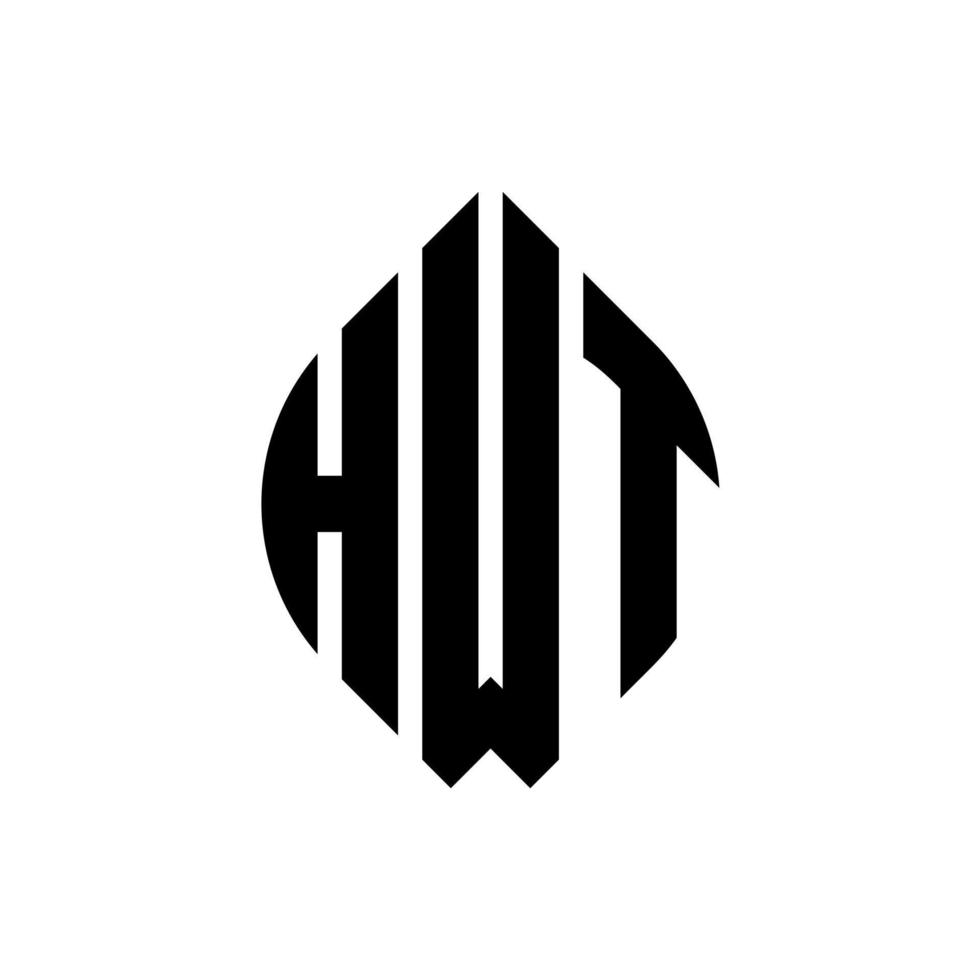 hwt cirkel letter logo ontwerp met cirkel en ellipsvorm. hwt ellipsletters met typografische stijl. de drie initialen vormen een cirkellogo. hwt cirkel embleem abstracte monogram brief mark vector. vector