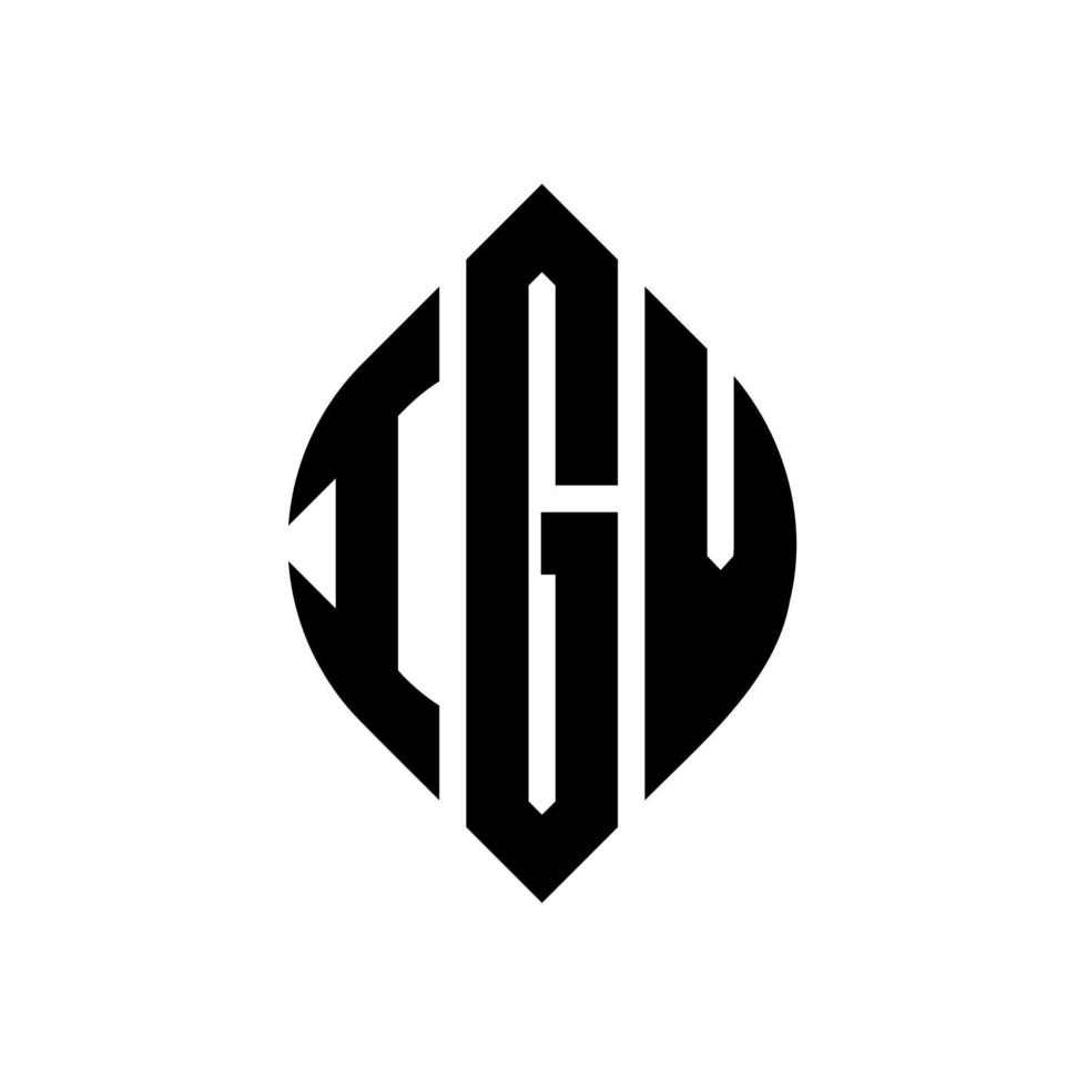 igv cirkel letter logo ontwerp met cirkel en ellipsvorm. igv ellipsletters met typografische stijl. de drie initialen vormen een cirkellogo. igv cirkel embleem abstracte monogram brief mark vector. vector