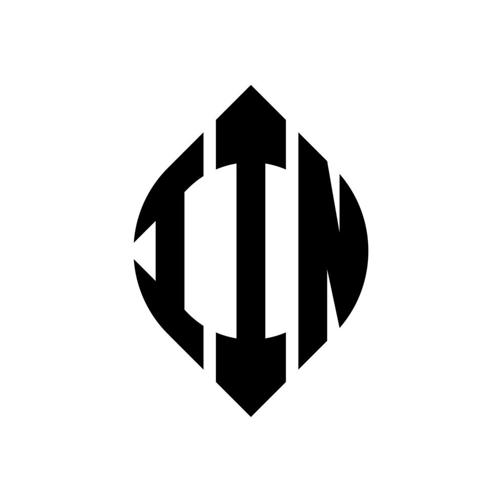 iin cirkel letter logo ontwerp met cirkel en ellipsvorm. iin ellipsletters met typografische stijl. de drie initialen vormen een cirkellogo. iin cirkel embleem abstracte monogram brief mark vector. vector