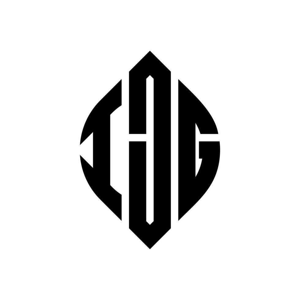 ijg cirkel letter logo-ontwerp met cirkel en ellipsvorm. ijg ellipsletters met typografische stijl. de drie initialen vormen een cirkellogo. ijg cirkel embleem abstracte monogram brief mark vector. vector