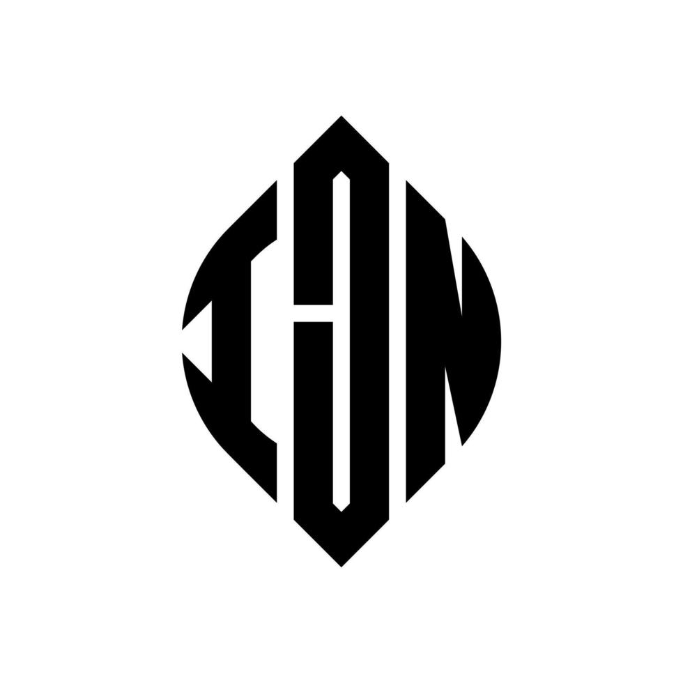 ijn cirkel letter logo ontwerp met cirkel en ellipsvorm. ijn ellipsletters met typografische stijl. de drie initialen vormen een cirkellogo. ijn cirkel embleem abstracte monogram brief mark vector. vector