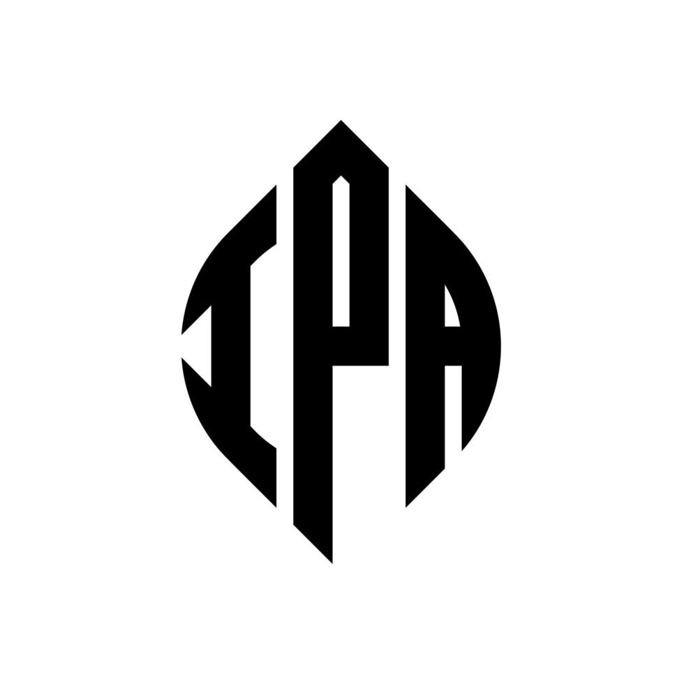 ipa cirkel letter logo ontwerp met cirkel en ellipsvorm. ipa ellipsletters met typografische stijl. de drie initialen vormen een cirkellogo. ipa cirkel embleem abstracte monogram brief mark vector. vector