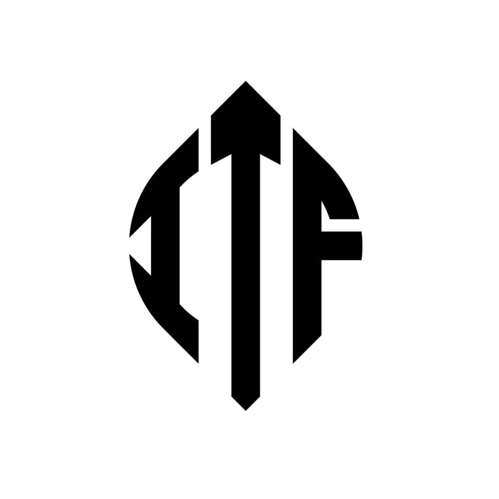 itf cirkel letter logo ontwerp met cirkel en ellipsvorm. itf-ellipsletters met typografische stijl. de drie initialen vormen een cirkellogo. itf cirkel embleem abstracte monogram brief mark vector. vector