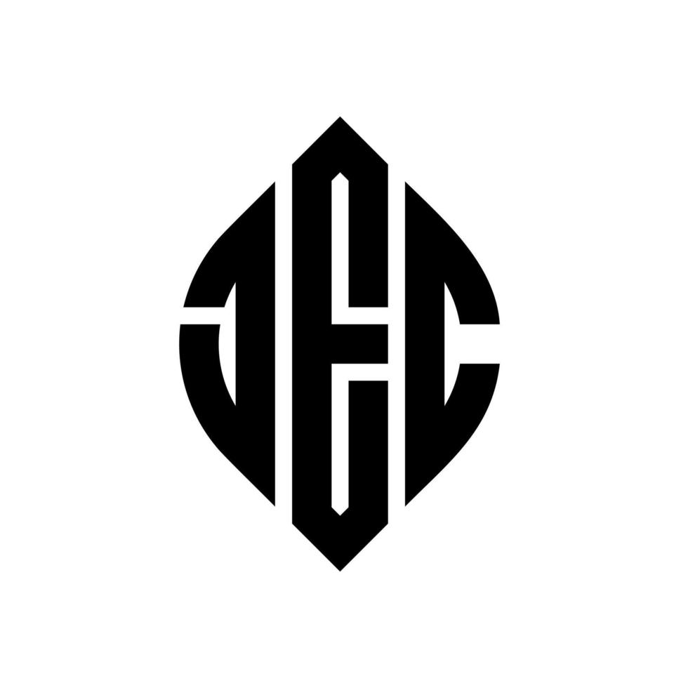 jec cirkel letter logo ontwerp met cirkel en ellipsvorm. jec ellipsletters met typografische stijl. de drie initialen vormen een cirkellogo. jec cirkel embleem abstracte monogram brief mark vector. vector