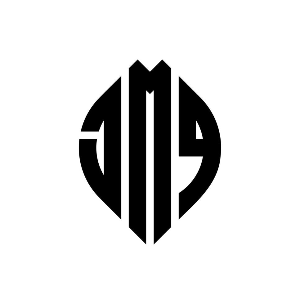 jmq cirkel letter logo ontwerp met cirkel en ellipsvorm. jmq ellipsletters met typografische stijl. de drie initialen vormen een cirkellogo. jmq cirkel embleem abstracte monogram brief mark vector. vector