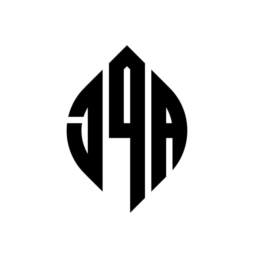 jqa cirkel letter logo-ontwerp met cirkel en ellipsvorm. jqa ellipsletters met typografische stijl. de drie initialen vormen een cirkellogo. jqa cirkel embleem abstracte monogram brief mark vector. vector