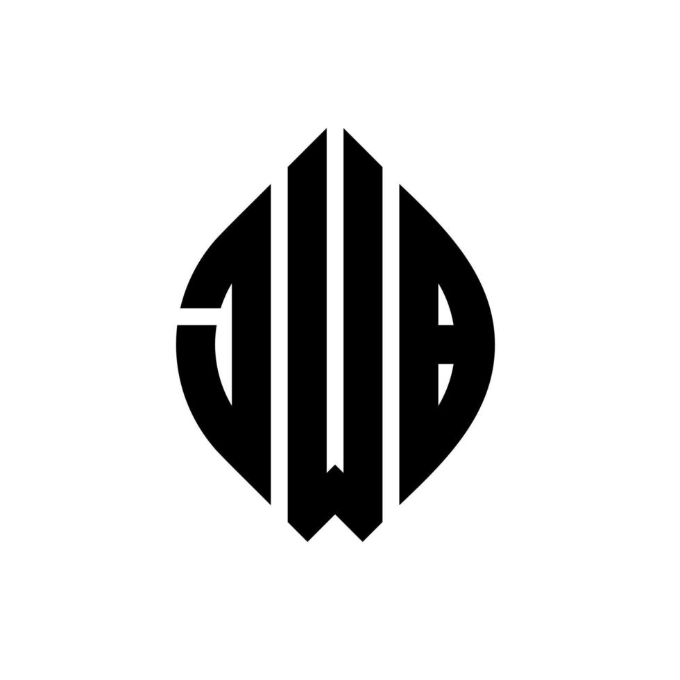 jwb cirkel letter logo ontwerp met cirkel en ellipsvorm. jwb ellipsletters met typografische stijl. de drie initialen vormen een cirkellogo. jwb cirkel embleem abstracte monogram brief mark vector. vector