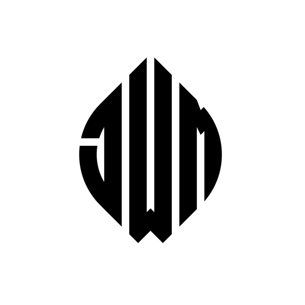 jwm cirkel letter logo ontwerp met cirkel en ellipsvorm. jwm ellipsletters met typografische stijl. de drie initialen vormen een cirkellogo. jwm cirkel embleem abstracte monogram brief mark vector. vector