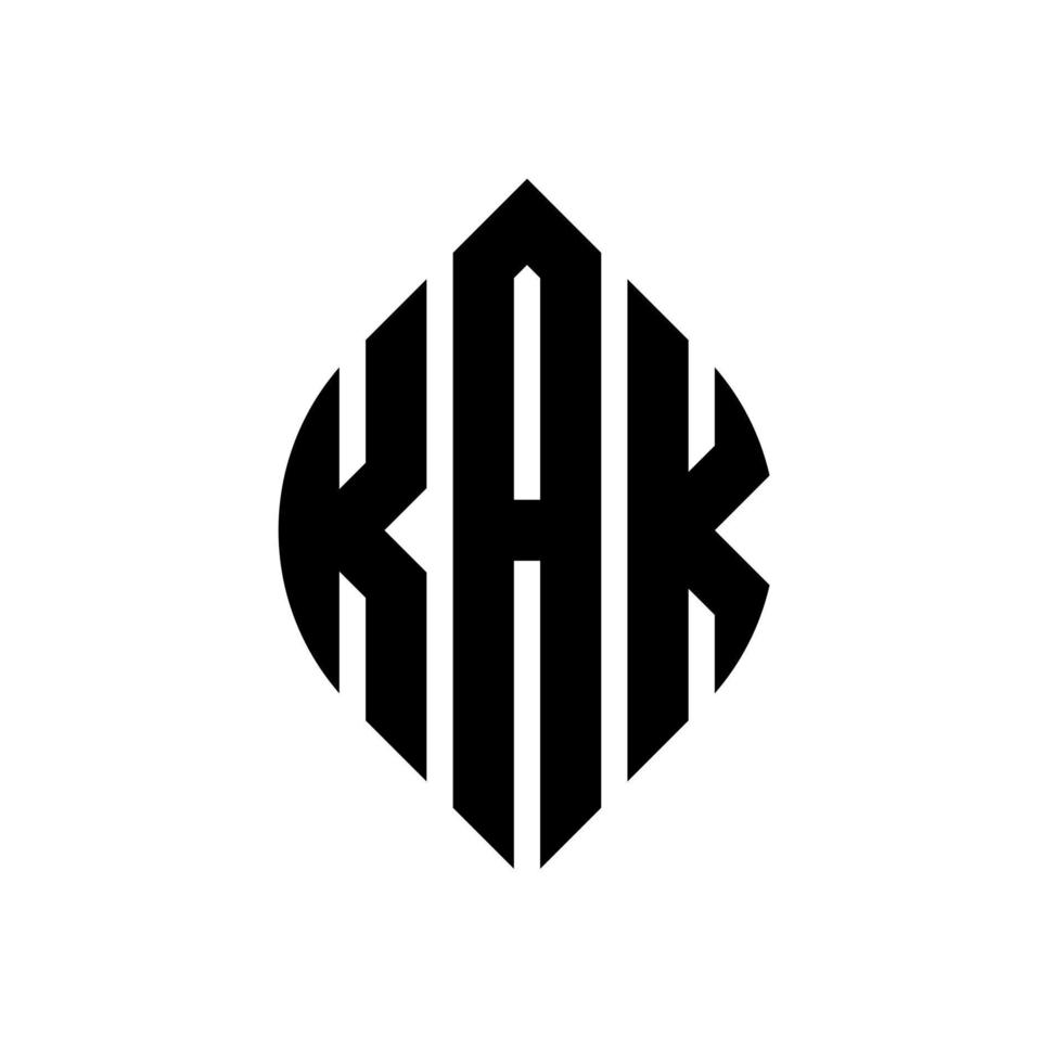 kak cirkel letter logo ontwerp met cirkel en ellipsvorm. kak ellipsletters met typografische stijl. de drie initialen vormen een cirkellogo. kak cirkel embleem abstracte monogram brief mark vector. vector