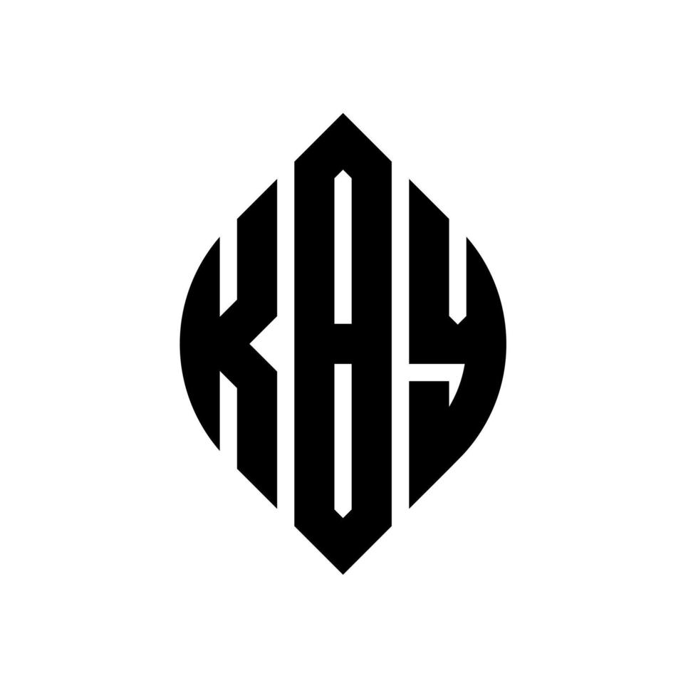 kby cirkel letter logo ontwerp met cirkel en ellipsvorm. kby ellipsletters met typografische stijl. de drie initialen vormen een cirkellogo. kby cirkel embleem abstracte monogram brief mark vector. vector