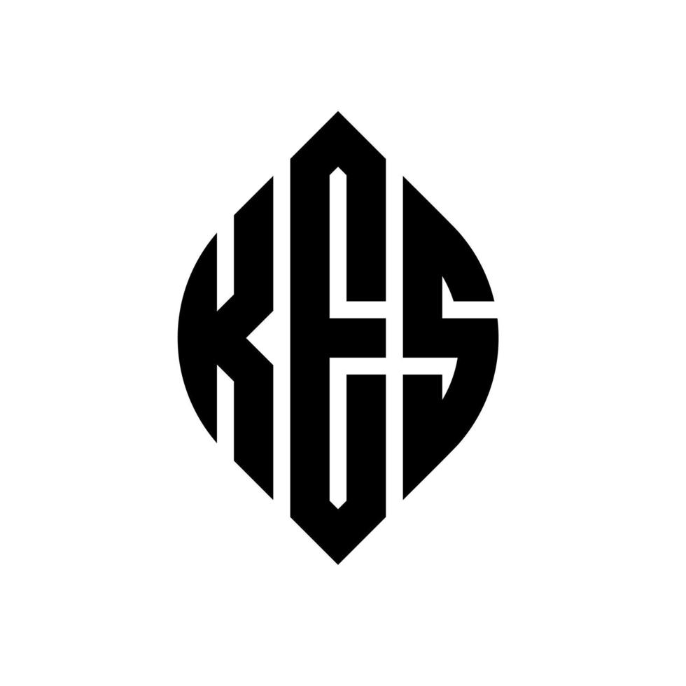 kes cirkel letter logo ontwerp met cirkel en ellipsvorm. kes ellipsletters met typografische stijl. de drie initialen vormen een cirkellogo. kes cirkel embleem abstracte monogram brief mark vector. vector