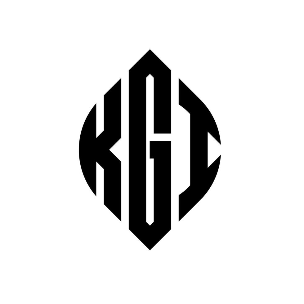 kgi cirkel letter logo-ontwerp met cirkel en ellipsvorm. kgi-ellipsletters met typografische stijl. de drie initialen vormen een cirkellogo. kgi cirkel embleem abstracte monogram brief mark vector. vector