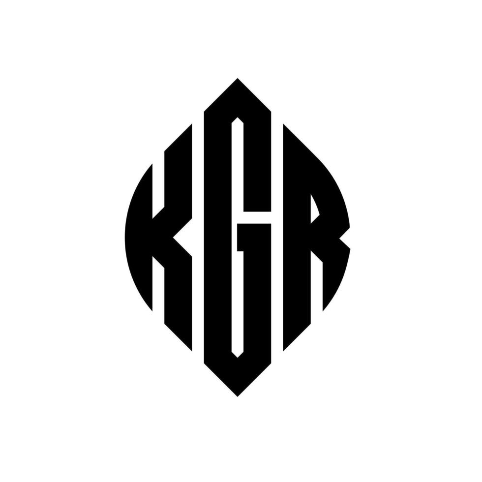 kgr cirkel letter logo-ontwerp met cirkel en ellipsvorm. kgr ellipsletters met typografische stijl. de drie initialen vormen een cirkellogo. kgr cirkel embleem abstracte monogram brief mark vector. vector