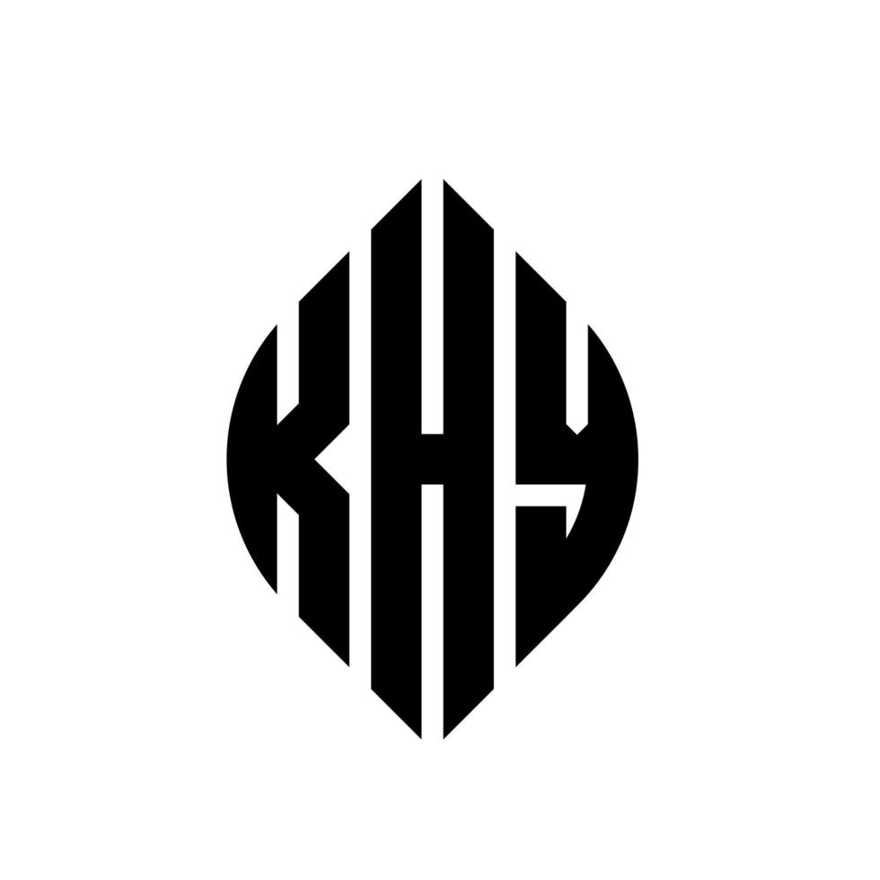 khy cirkel letter logo ontwerp met cirkel en ellipsvorm. khy ellipsletters met typografische stijl. de drie initialen vormen een cirkellogo. khy cirkel embleem abstracte monogram brief mark vector. vector