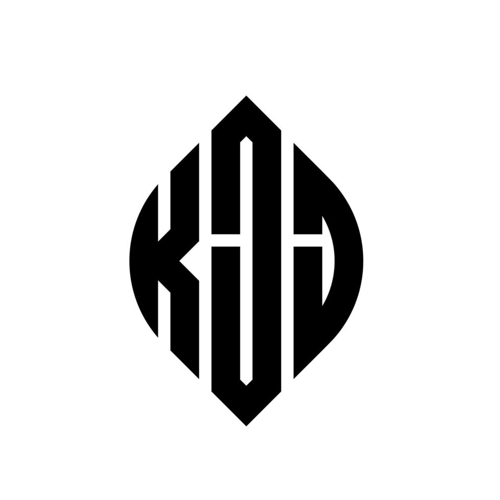 kjj cirkel letter logo ontwerp met cirkel en ellipsvorm. kjj ellipsletters met typografische stijl. de drie initialen vormen een cirkellogo. kjj cirkel embleem abstracte monogram brief mark vector. vector