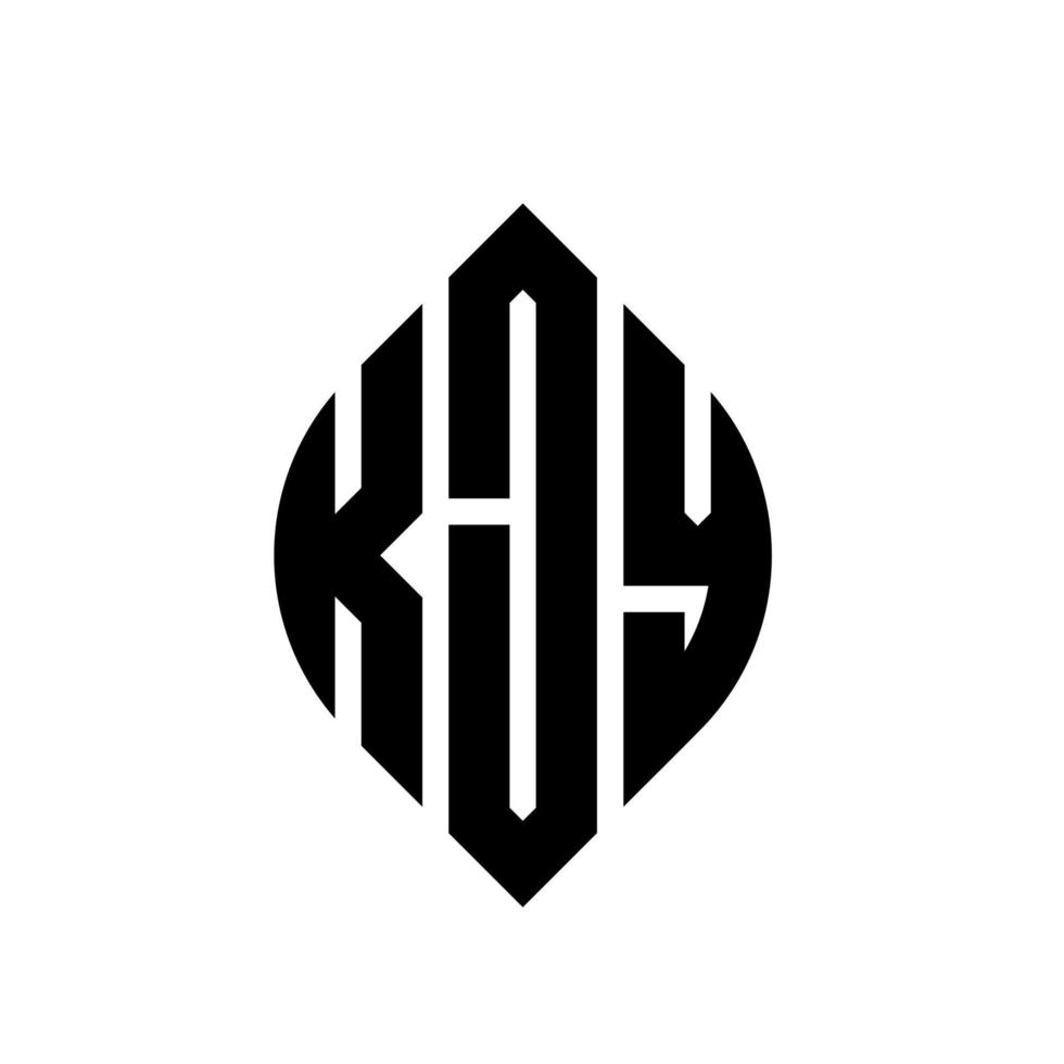 kjy cirkel letter logo ontwerp met cirkel en ellipsvorm. kjy ellipsletters met typografische stijl. de drie initialen vormen een cirkellogo. kjy cirkel embleem abstracte monogram brief mark vector. vector