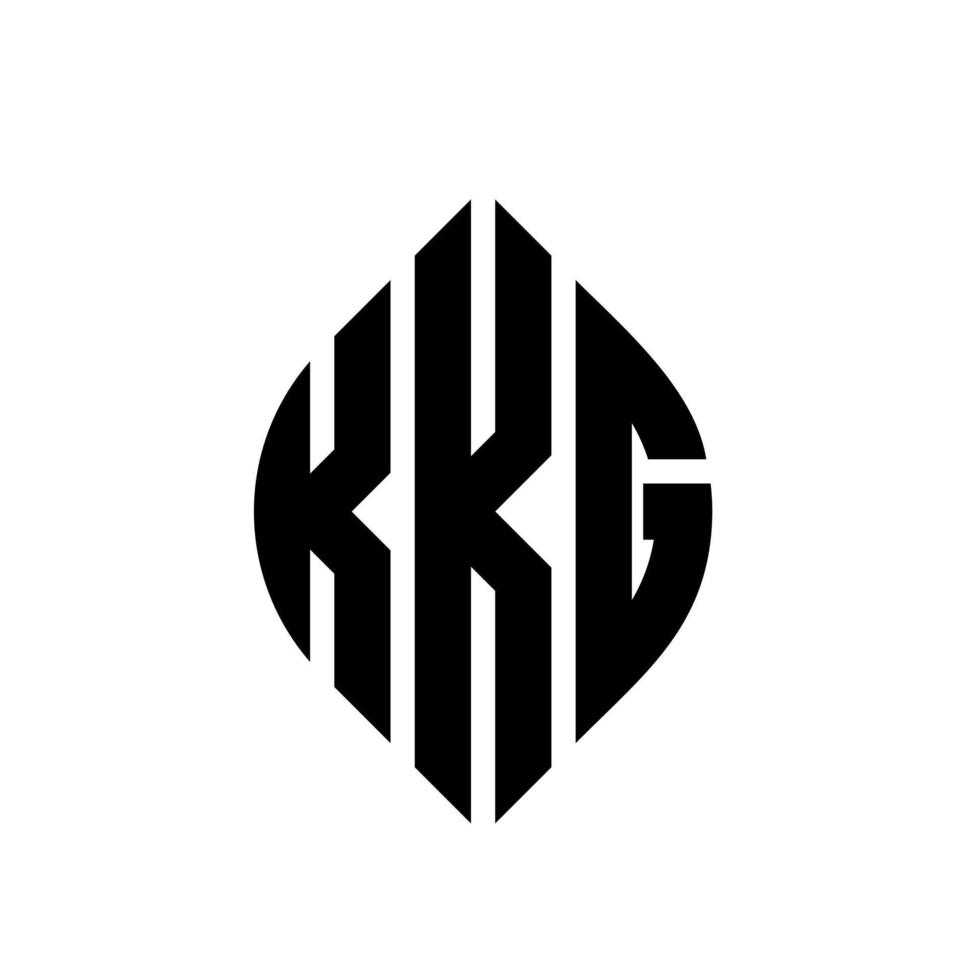 kkg cirkel letter logo ontwerp met cirkel en ellipsvorm. kkg ellipsletters met typografische stijl. de drie initialen vormen een cirkellogo. kkg cirkel embleem abstracte monogram brief mark vector. vector