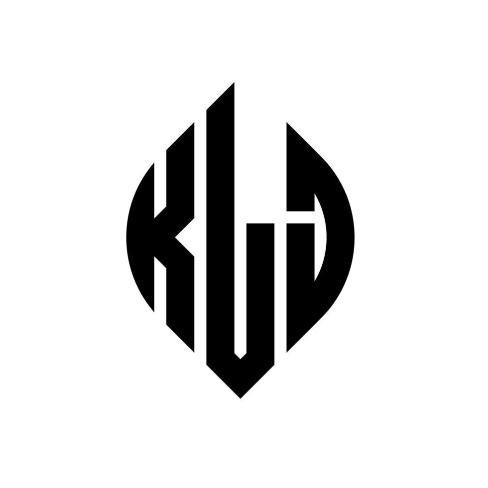 klj cirkel letter logo ontwerp met cirkel en ellipsvorm. klj ellipsletters met typografische stijl. de drie initialen vormen een cirkellogo. klj cirkel embleem abstracte monogram brief mark vector. vector